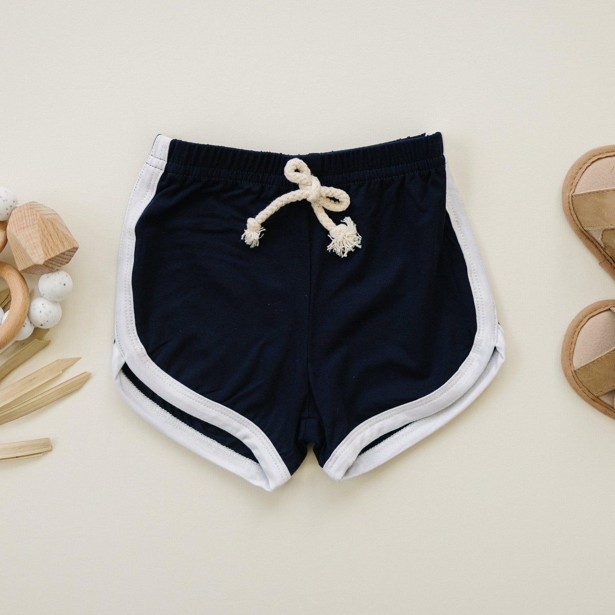 Navy Blue Bamboo Track Shorts - Shop Avnu