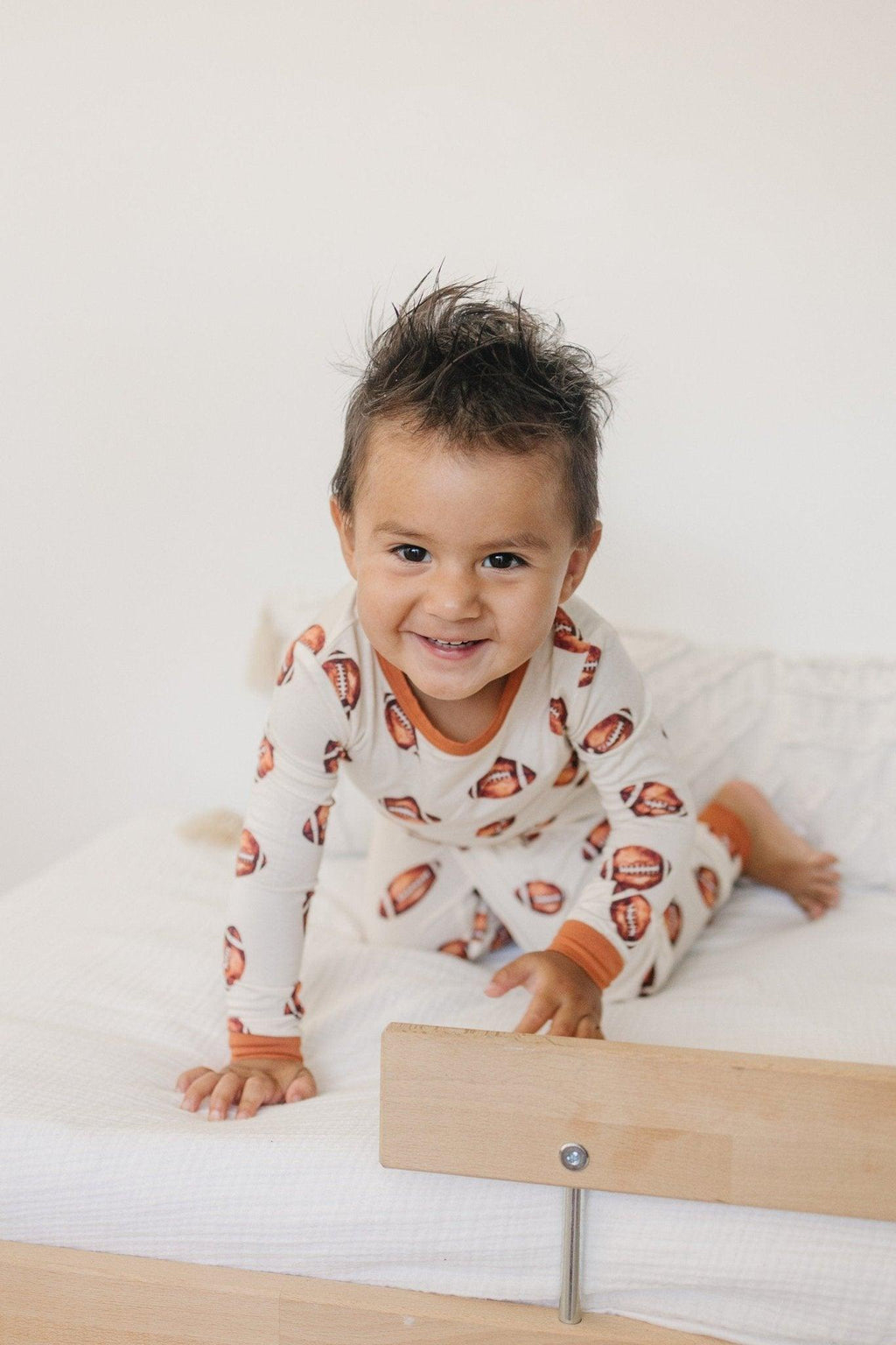 Football Print 2pc Bamboo Pajamas - Shop Avnu