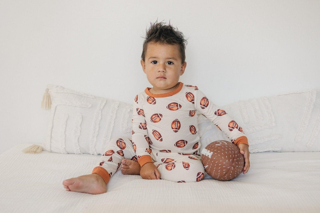 Football Print 2pc Bamboo Pajamas - Shop Avnu