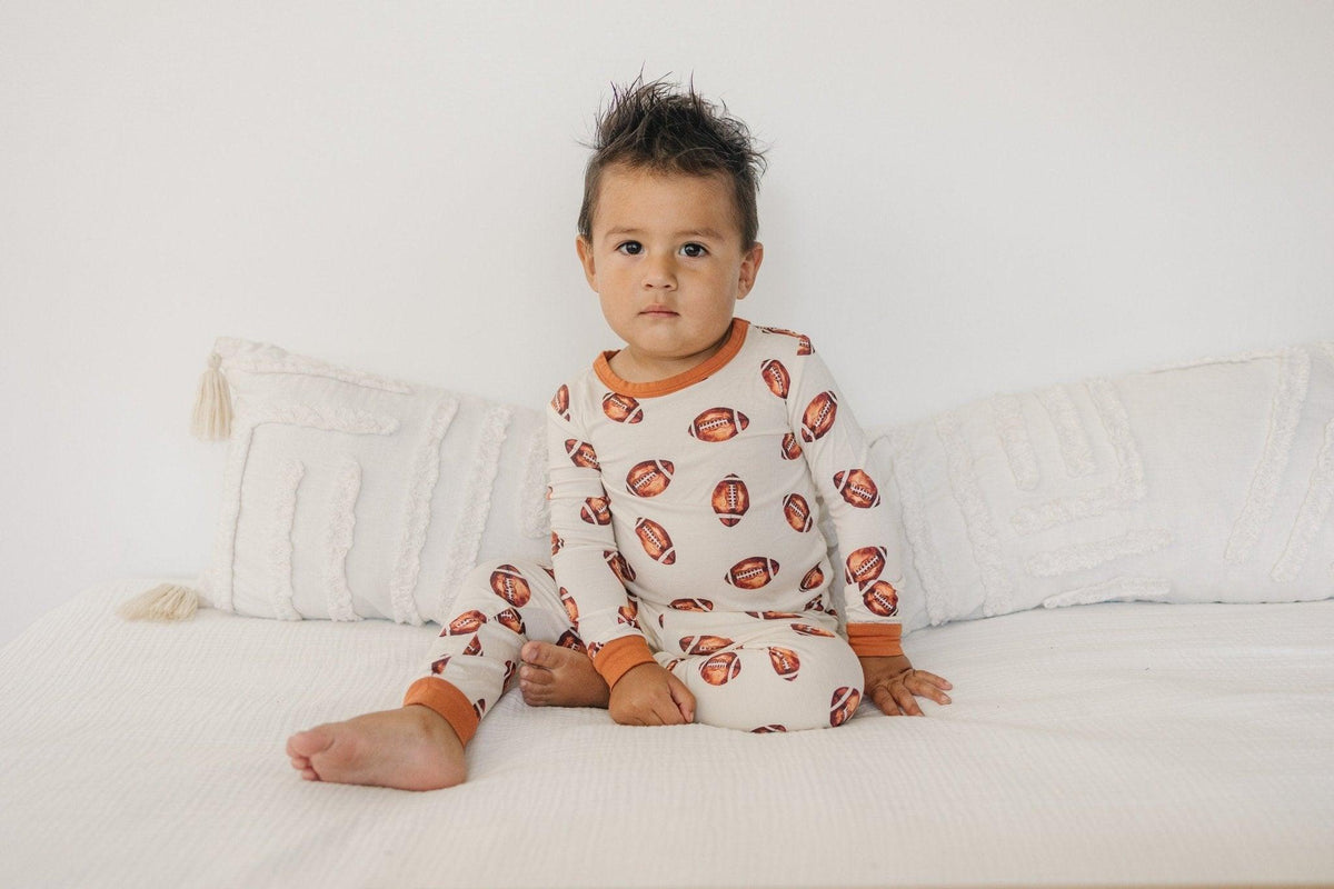 Football Print 2pc Bamboo Pajamas - Shop Avnu