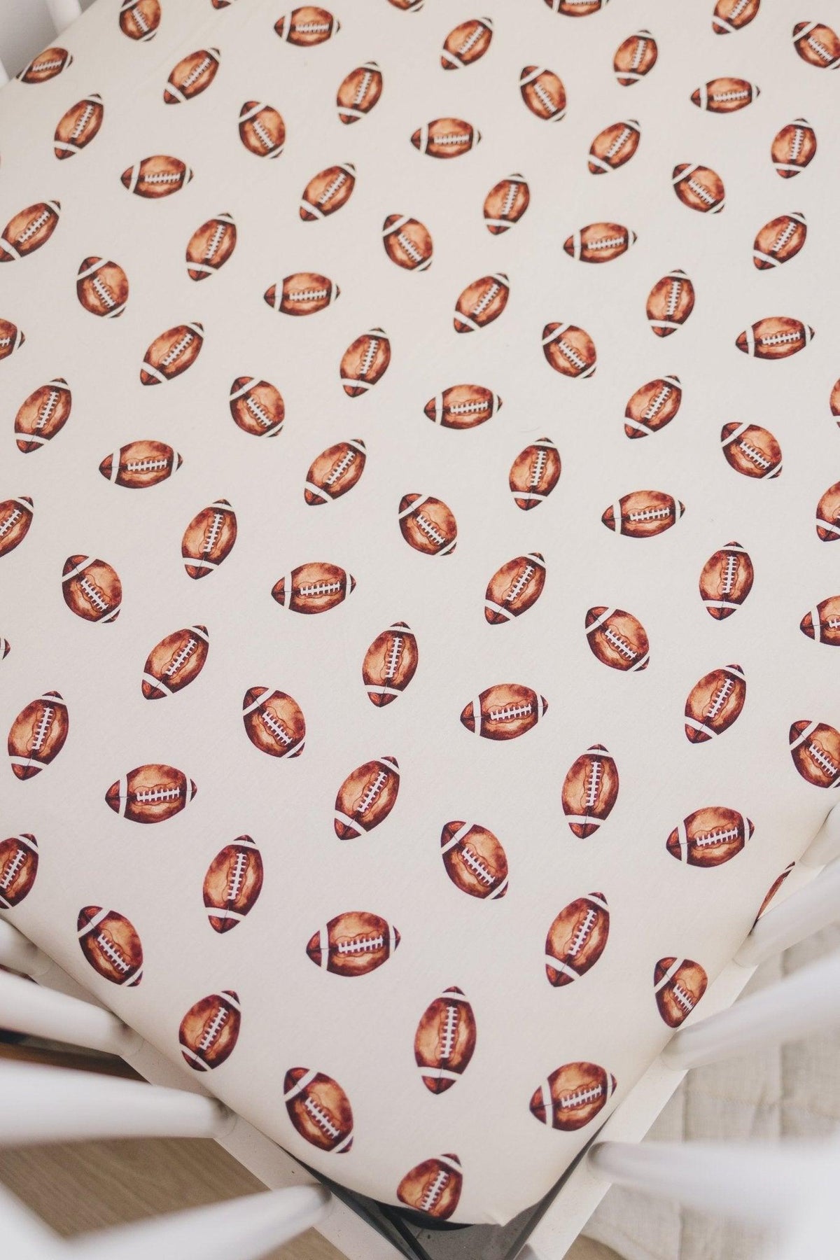 Football Print Bamboo Crib Sheet - Shop Avnu