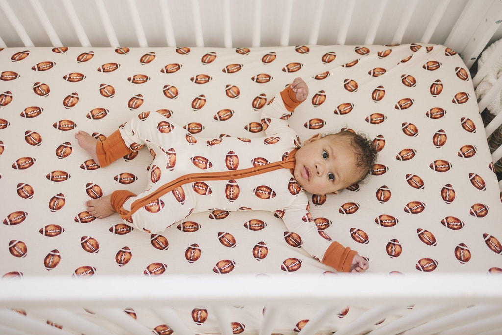 Football Print Bamboo Zippy Romper - Shop Avnu