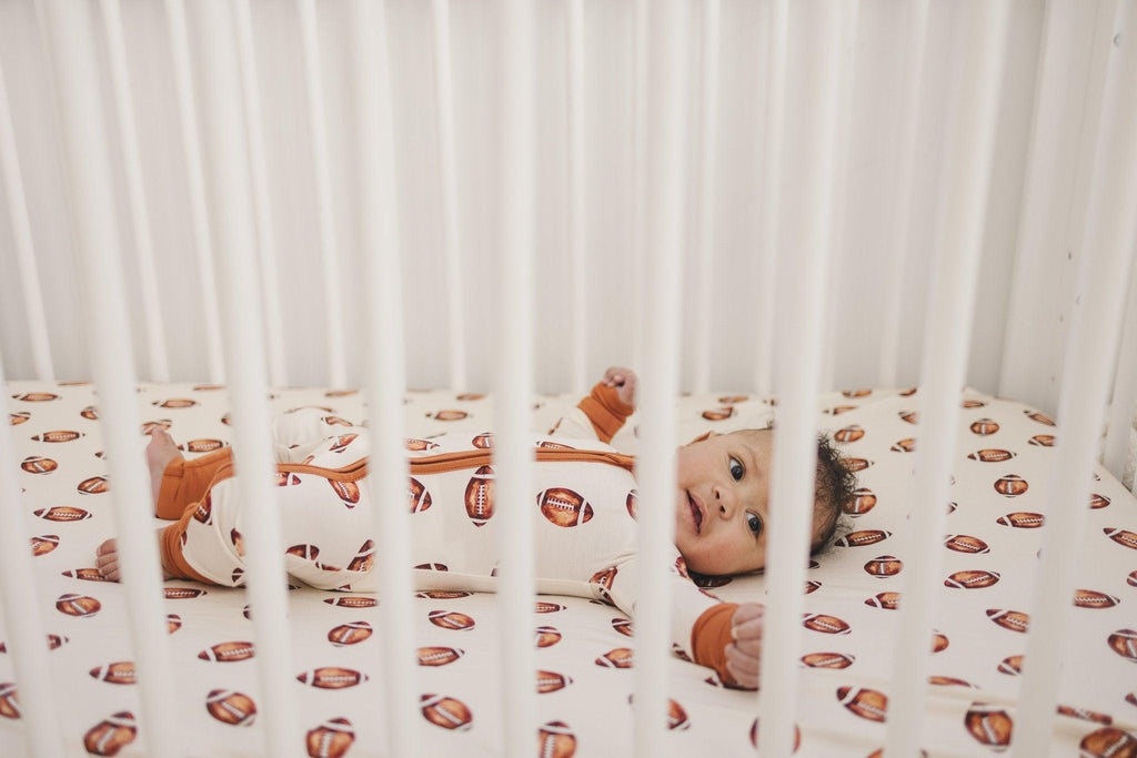 Football Print Bamboo Zippy Romper - Shop Avnu