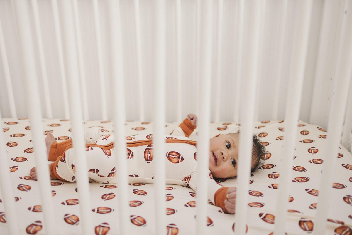 Football Print Bamboo Zippy Romper - Shop Avnu