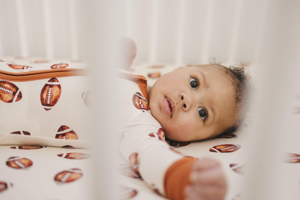 Football Print Bamboo Zippy Romper - Shop Avnu