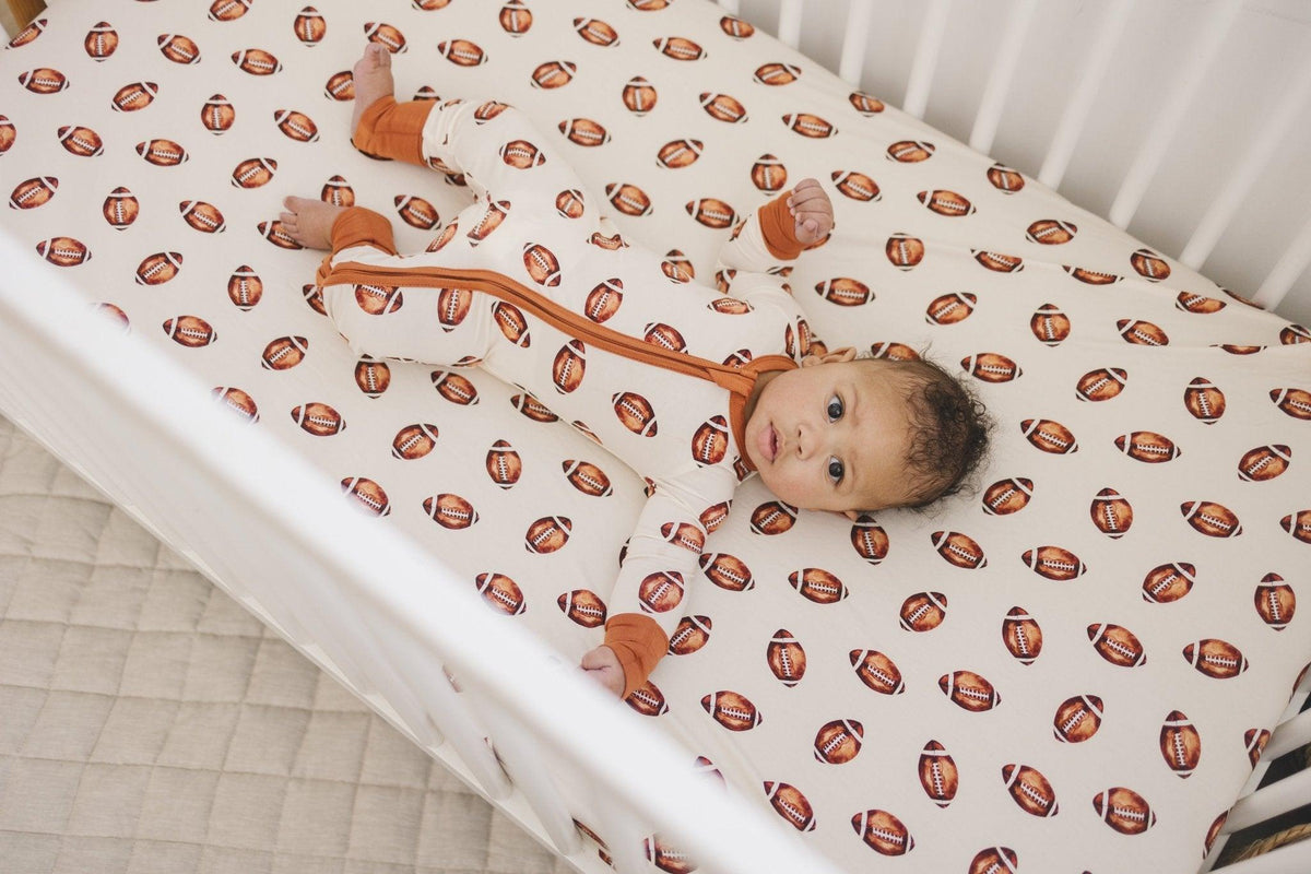 Football Print Bamboo Zippy Romper - Shop Avnu