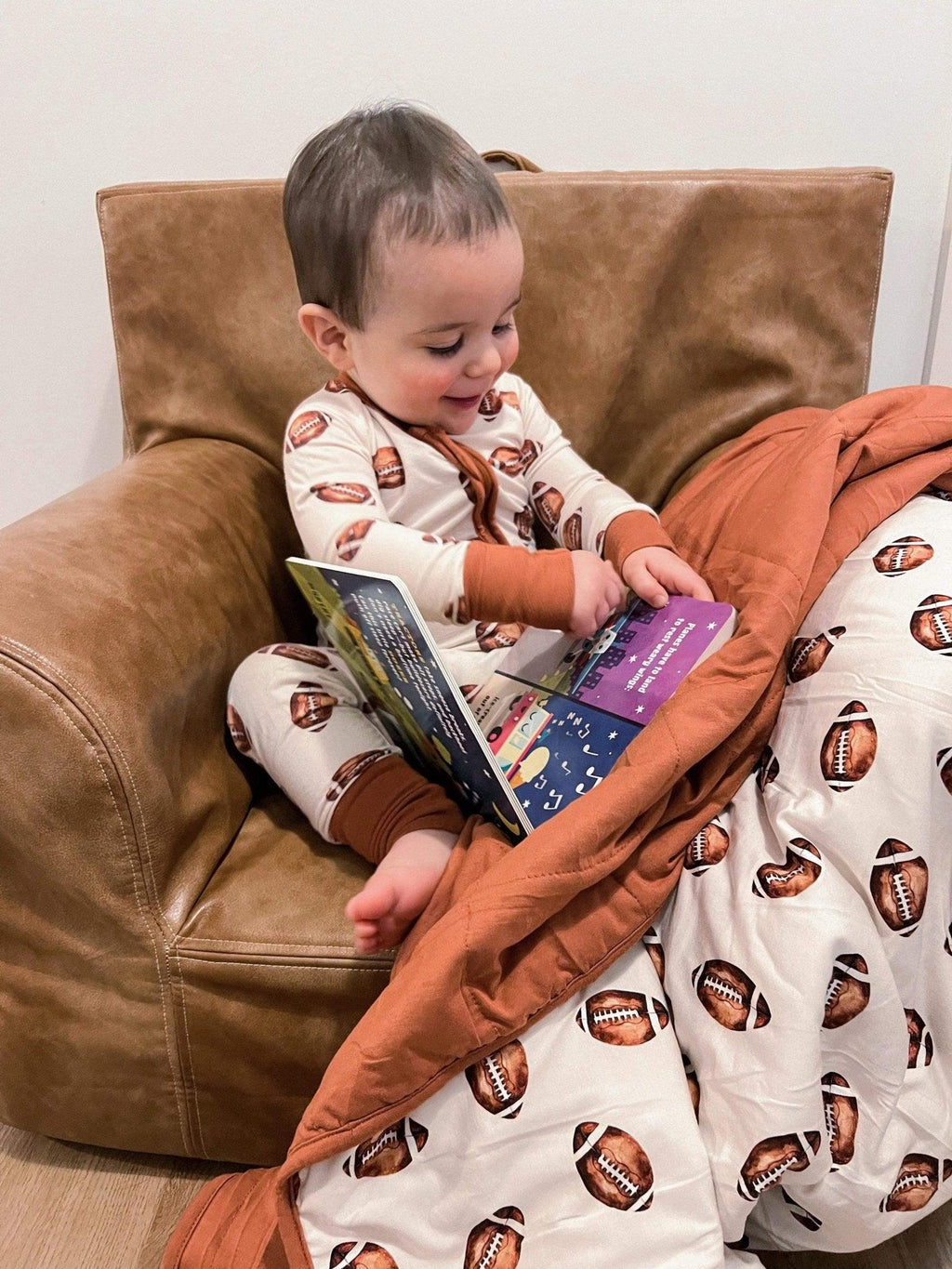 Football Print Quilted Bamboo Blanket - 1.0 Tog - Shop Avnu