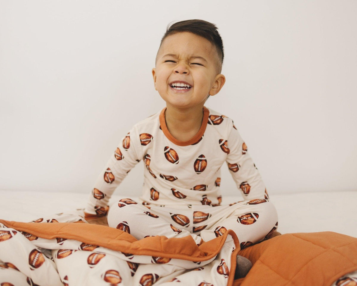 Football Print Quilted Bamboo Blanket - 1.0 Tog - Shop Avnu