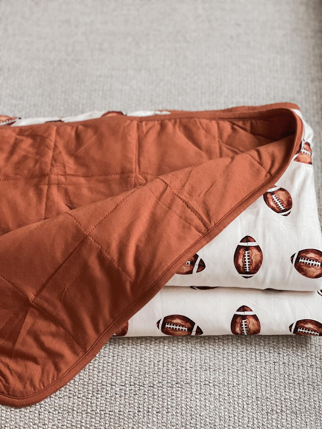 Football Print Quilted Bamboo Blanket - 1.0 Tog - Shop Avnu