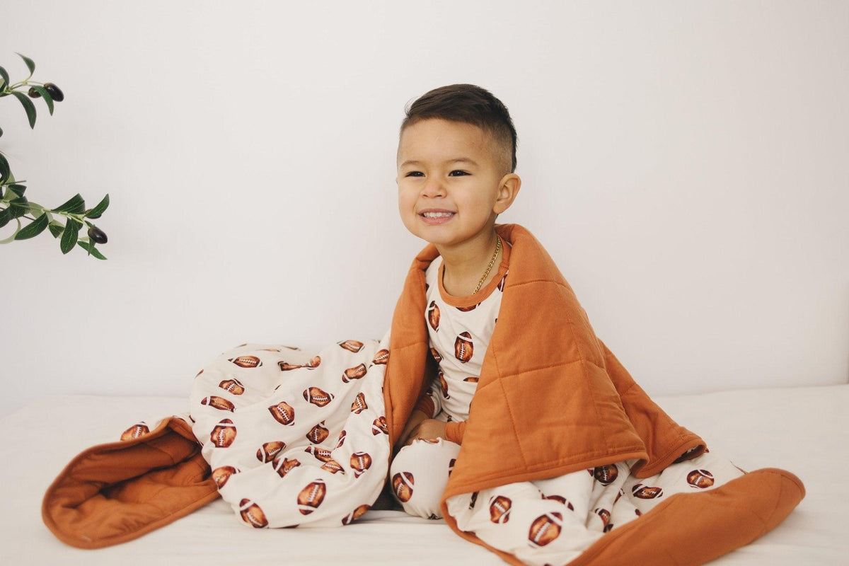 Football Print Quilted Bamboo Blanket - 1.0 Tog - Shop Avnu