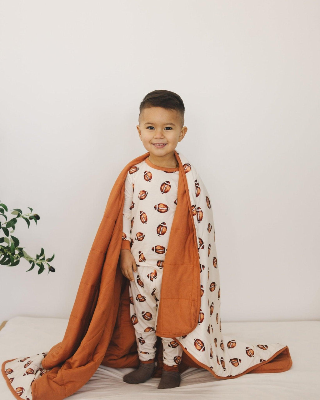 Football Print Quilted Bamboo Blanket - 1.0 Tog - Shop Avnu