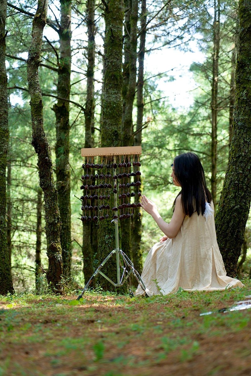 Handmade Juju Duckvine Seed Shell Bar Wind Chime – Natural Rainforest Sound