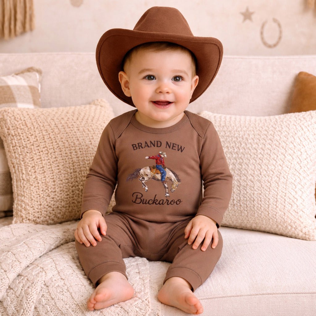 Brand New Buckaroo Baby Boy Western Cowboy Cotton Romper - Shop Avnu