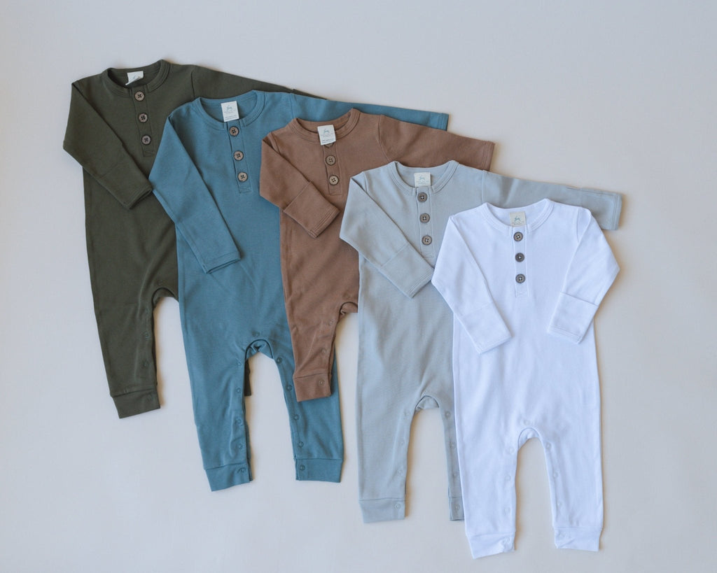 Organic Cotton Henley Romper - Shop Avnu