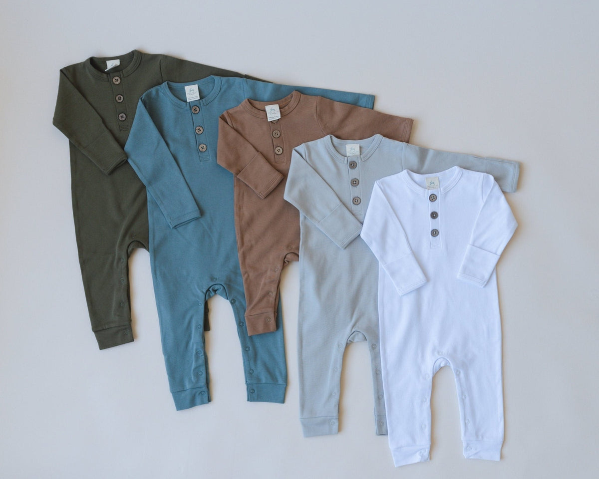 Organic Cotton Henley Romper - Shop Avnu