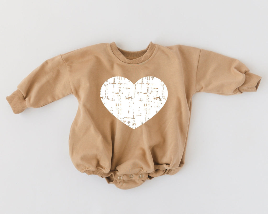 Distressed Heart Sweatshirt Romper - more colors - Shop Avnu