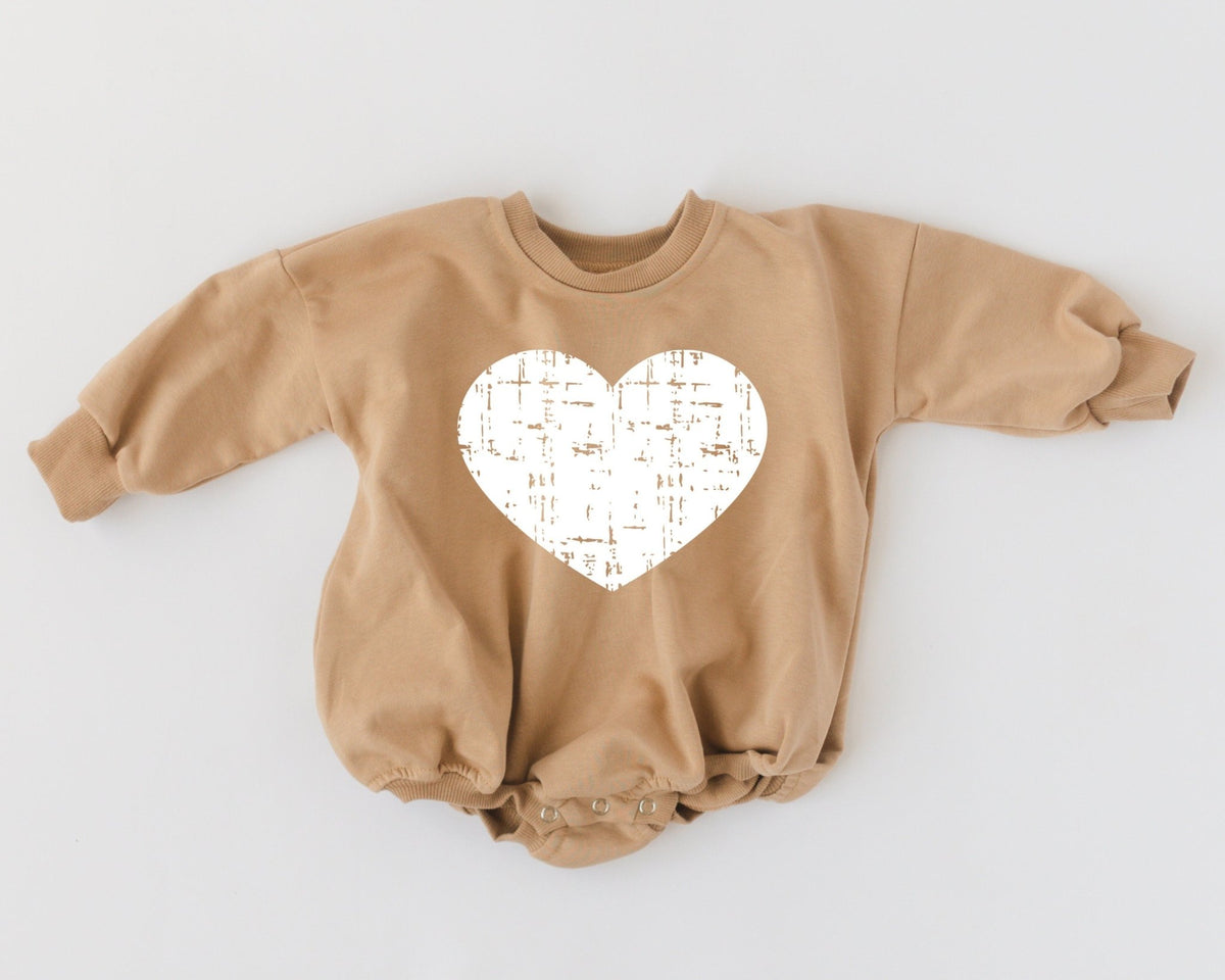 Distressed Heart Sweatshirt Romper - more colors - Shop Avnu
