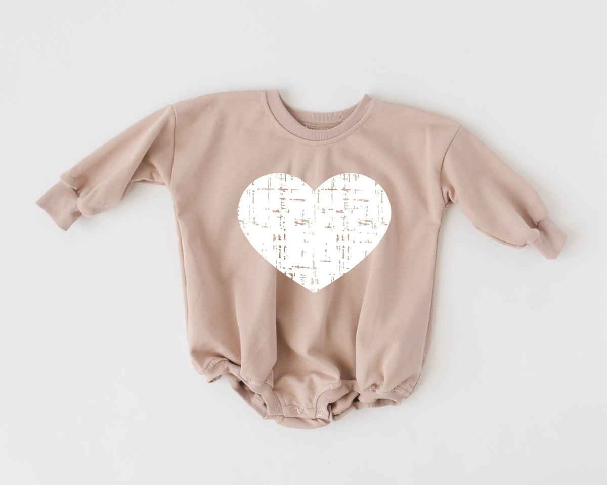 Distressed Heart Sweatshirt Romper - more colors - Shop Avnu