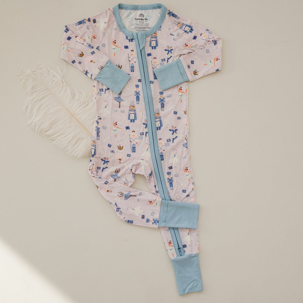 Nutcracker Print Bamboo Zippy Romper *Newborn left - Shop Avnu