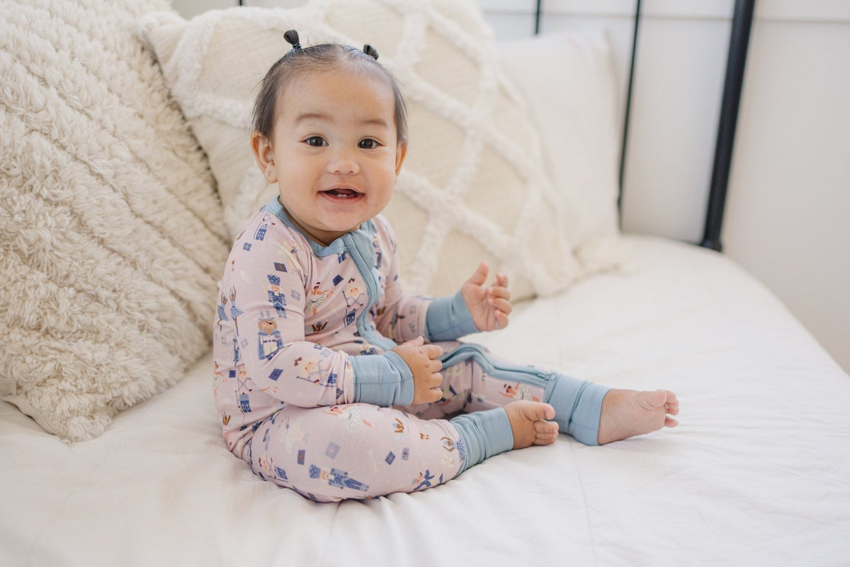 Nutcracker Print Bamboo Zippy Romper *Newborn left - Shop Avnu