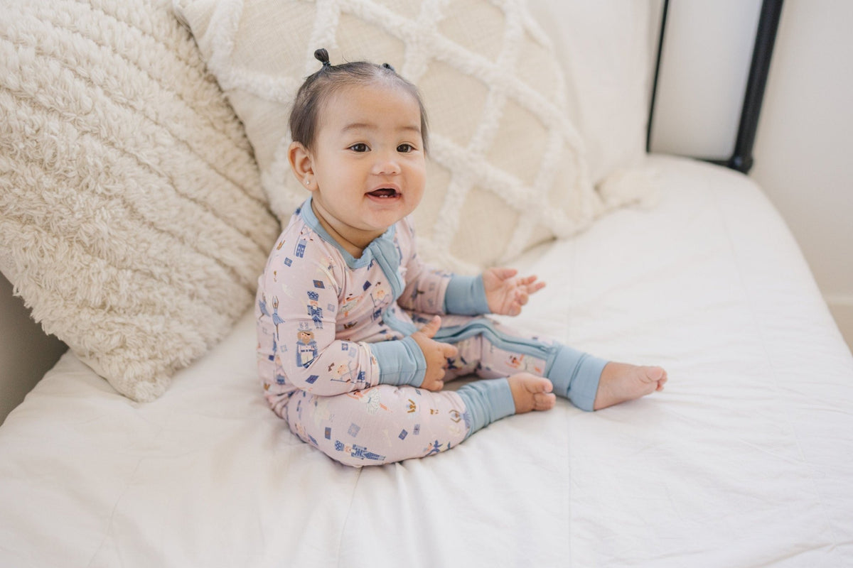 Nutcracker Print Bamboo Zippy Romper *Newborn left - Shop Avnu