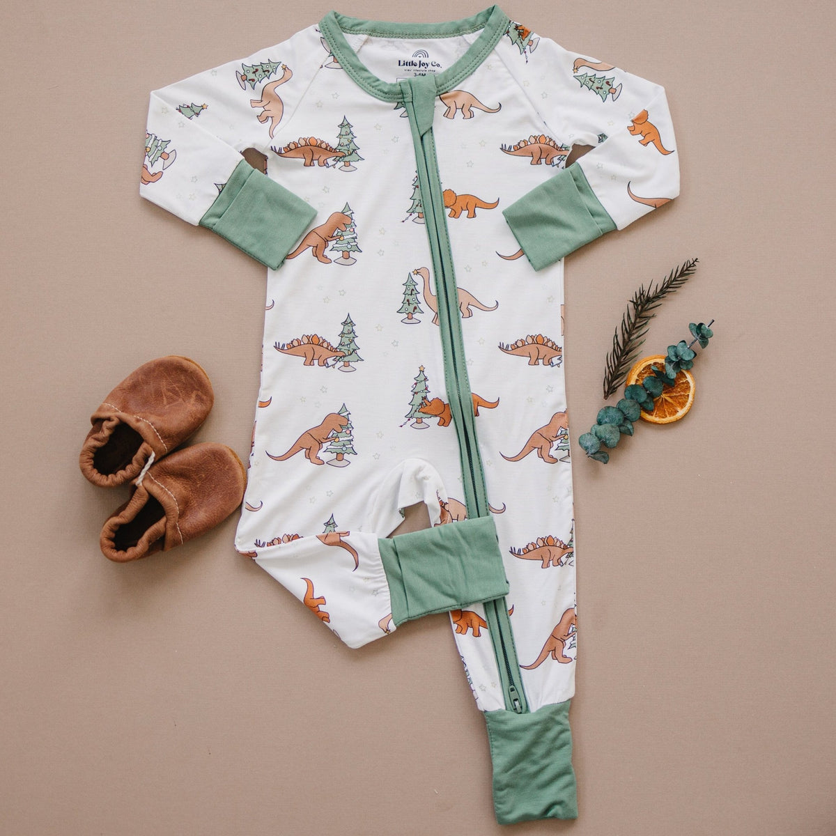 Christmas Tree - Rex Dino Bamboo Zippy Romper *Newborn left - Shop Avnu