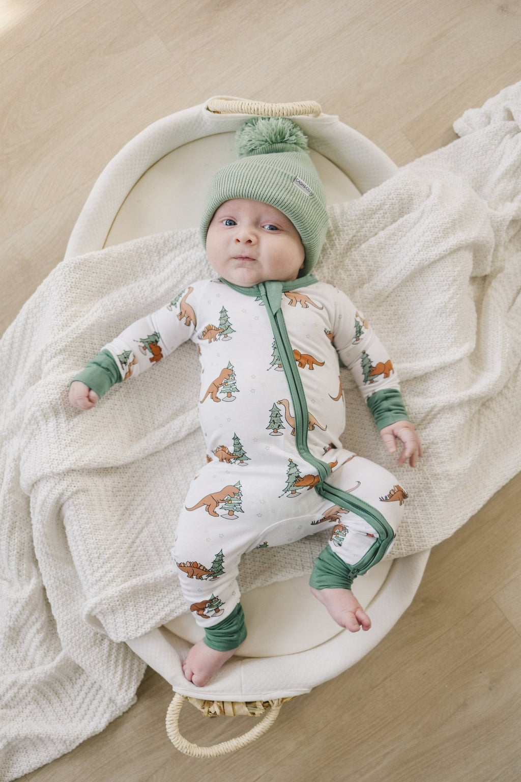 Christmas Tree - Rex Dino Bamboo Zippy Romper *Newborn left - Shop Avnu