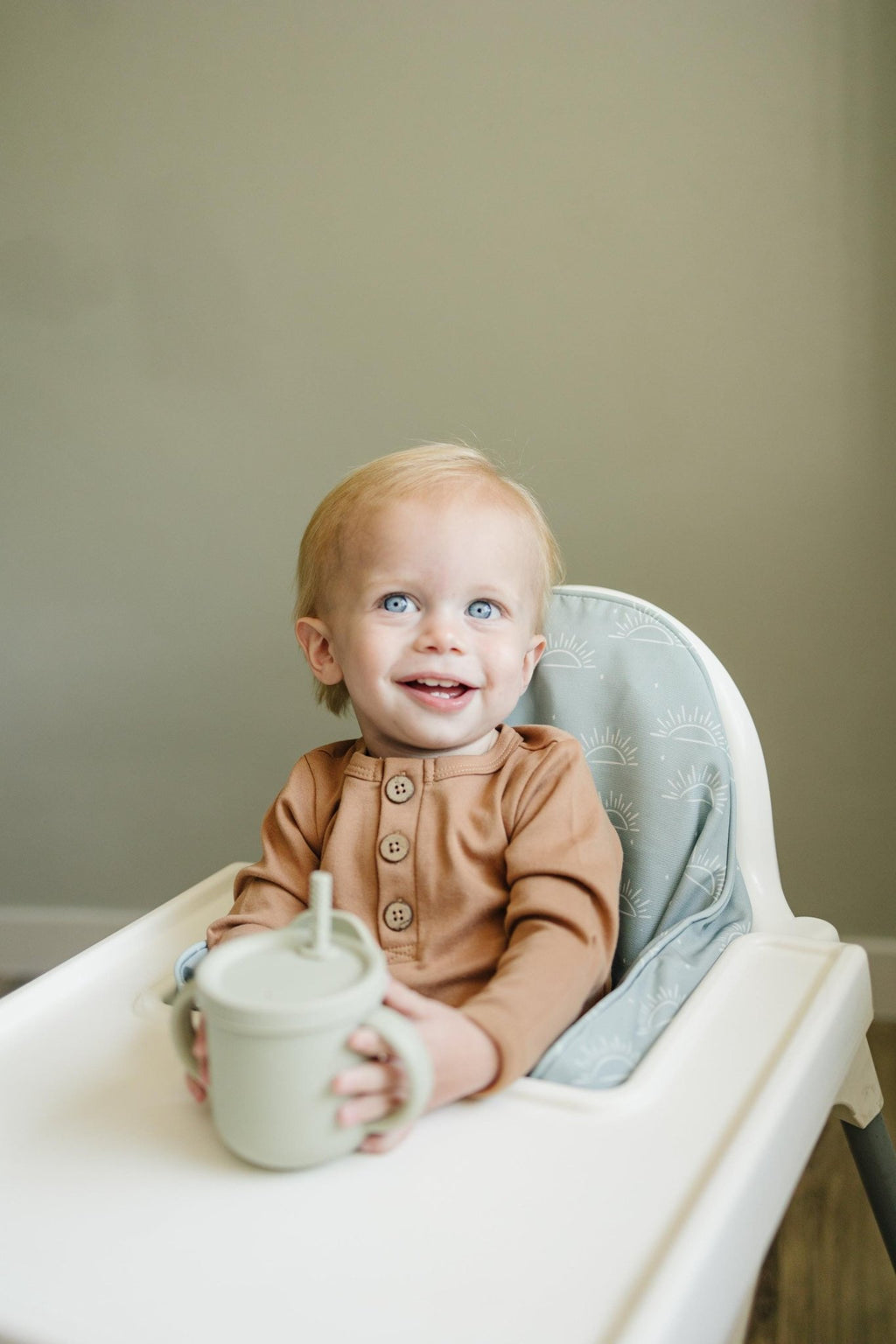 Sage Green Suns IKEA Antilop Highchair Cushion Cover - Wipeable, Highchair Accessories - Shop Avnu
