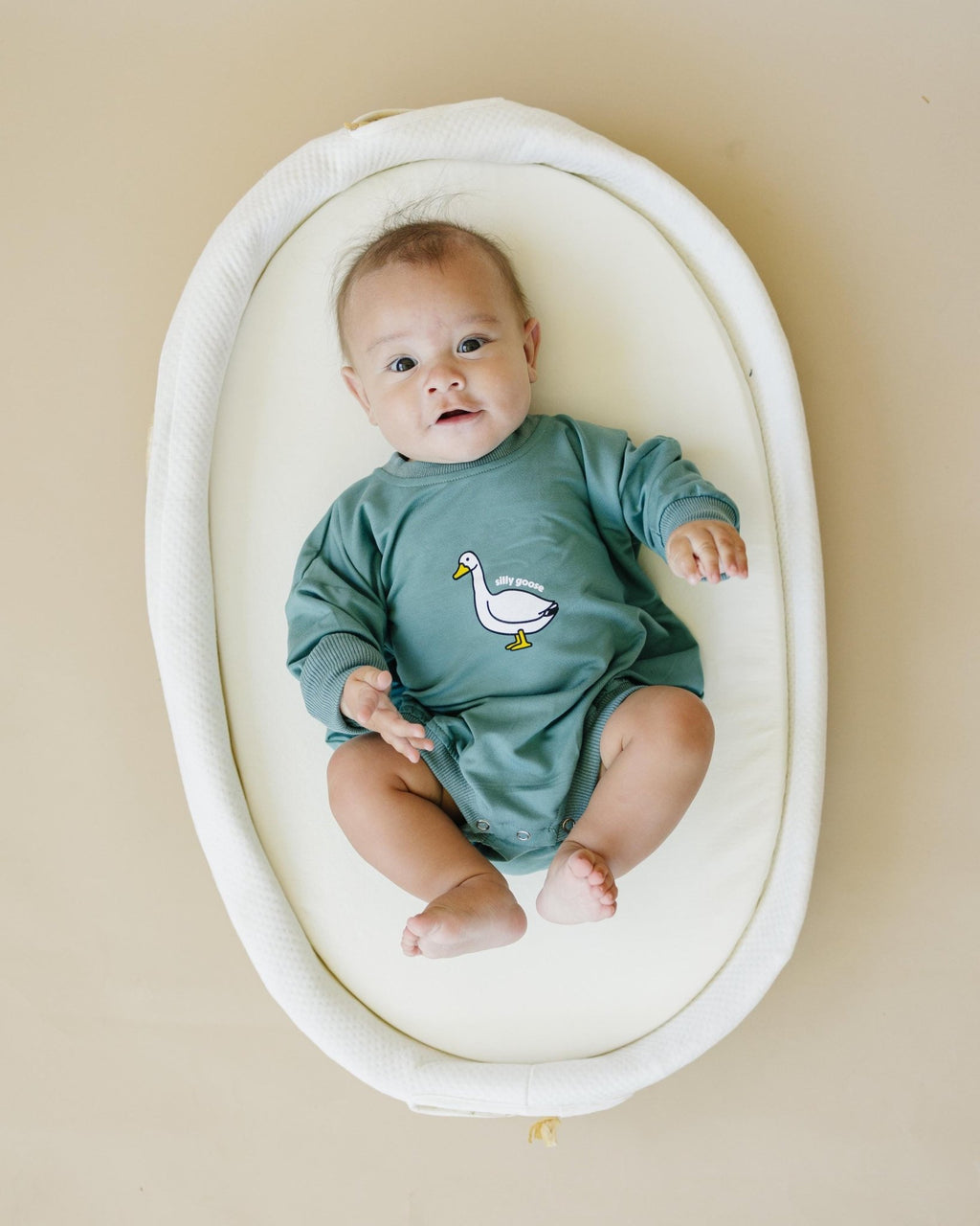 Silly Goose Bamboo Baby Romper - Teal or Blue - Infant Baby Toddler - Shop Avnu
