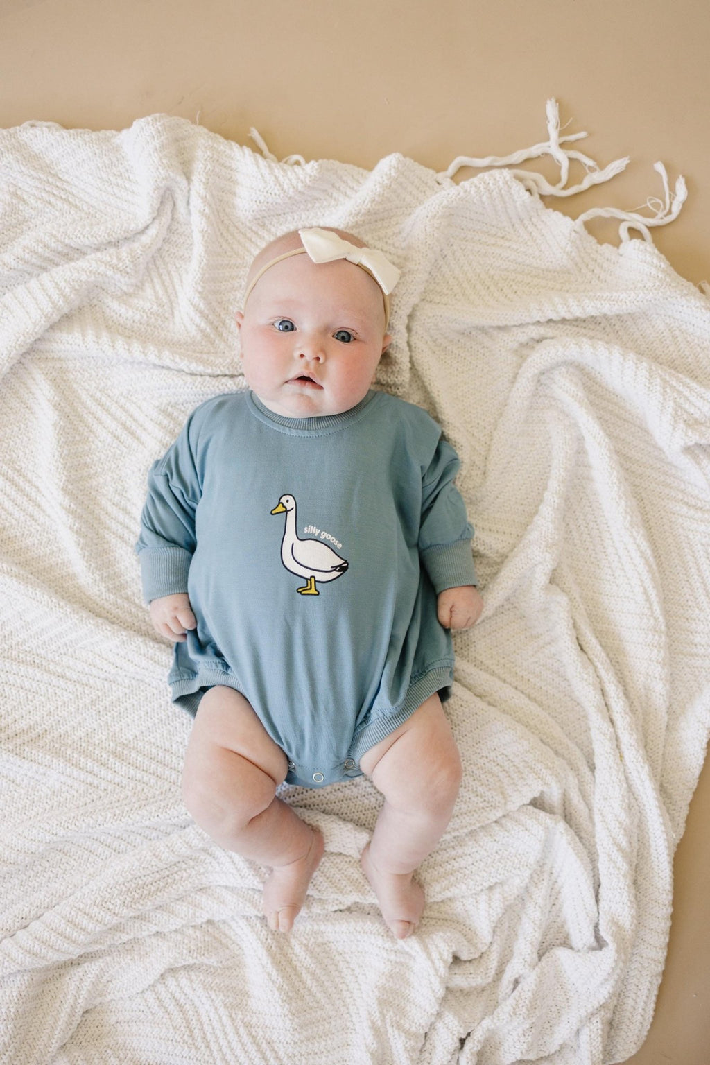 Silly Goose Bamboo Baby Romper - Teal or Blue - Infant Baby Toddler - Shop Avnu