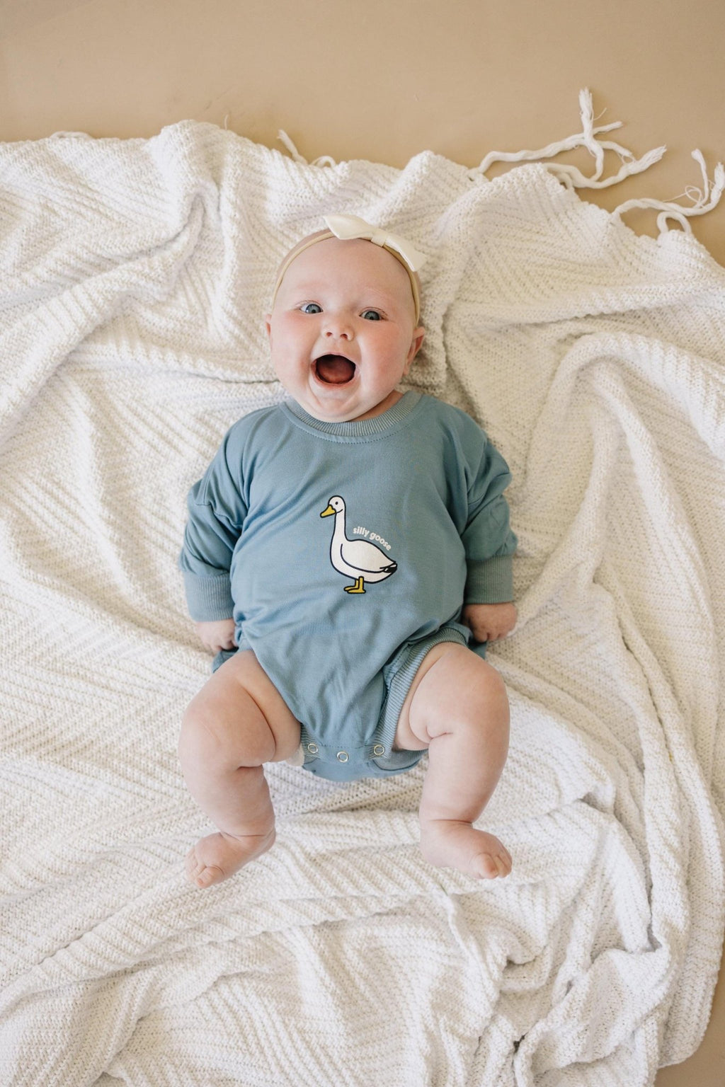 Silly Goose Bamboo Baby Romper - Teal or Blue - Infant Baby Toddler - Shop Avnu