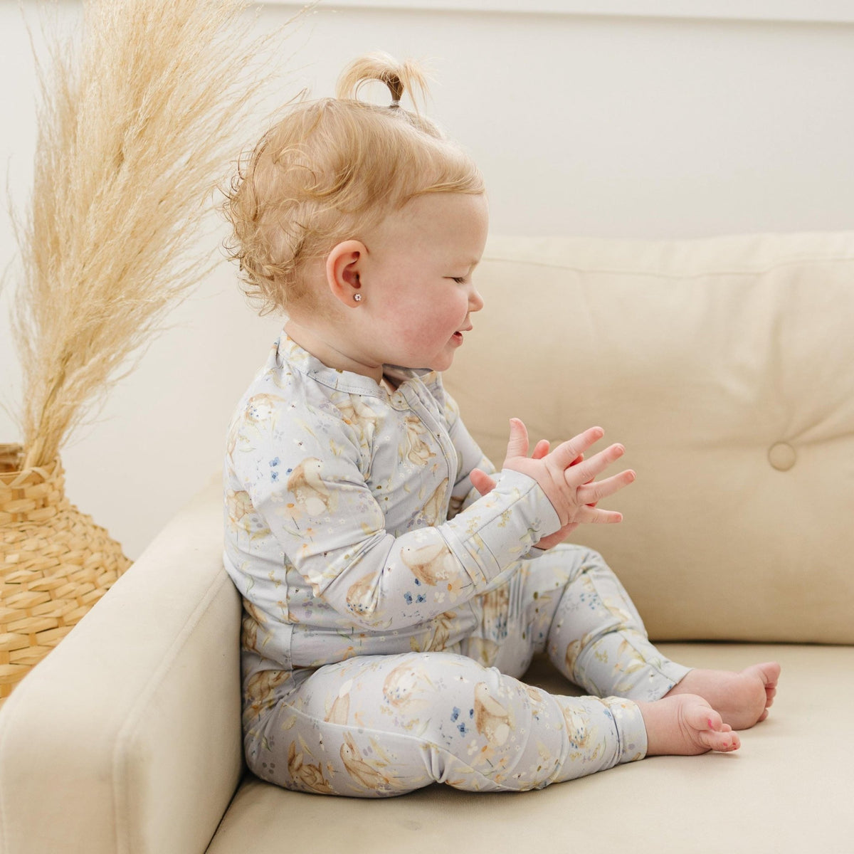 Bunny Blossoms Bamboo Zippy Romper - Shop Avnu