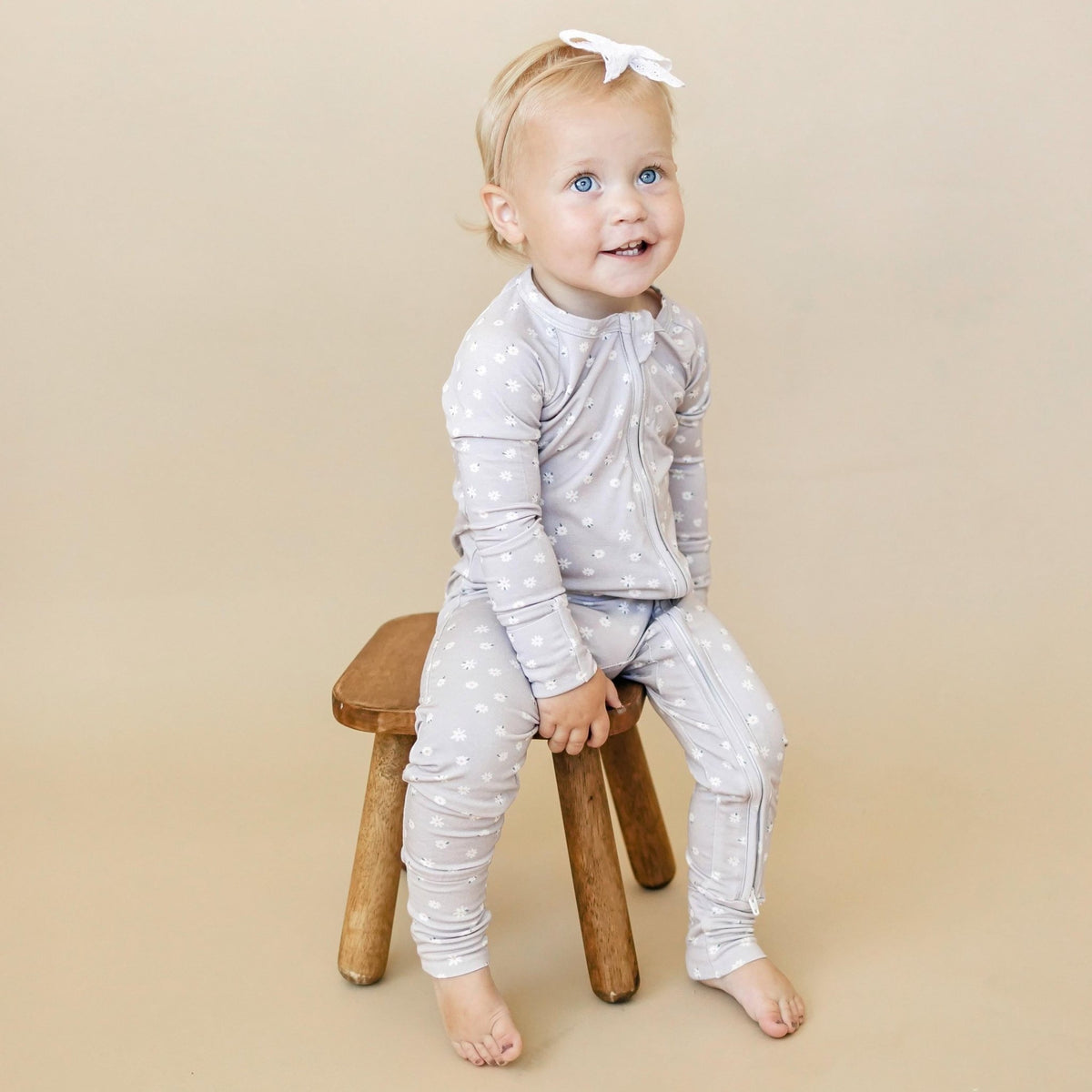 Oopsie Daisy Bamboo Zippy Romper - Bamboo Baby Pajamas - Purple Floral Flower Print Girl Newborn Baby - Shop Avnu