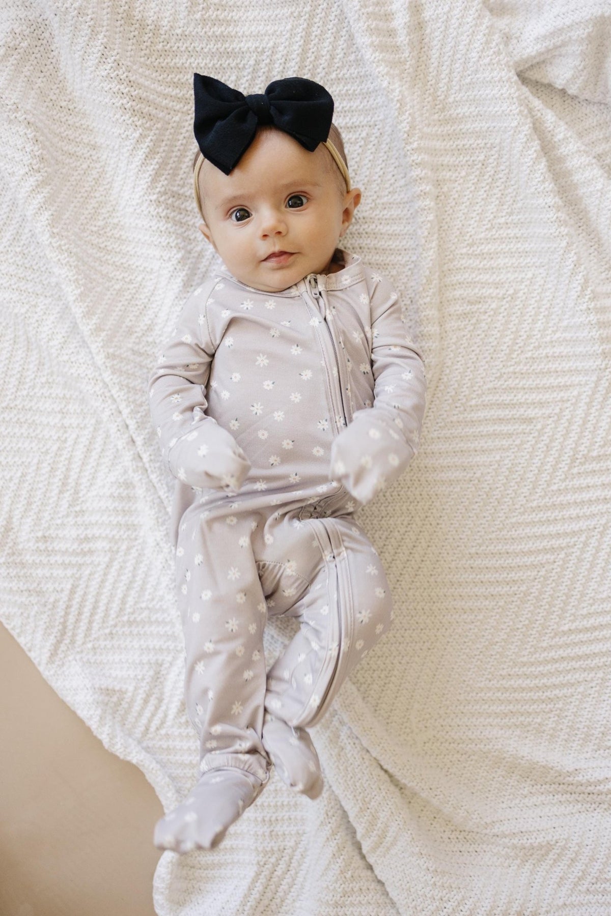 Oopsie Daisy Bamboo Zippy Romper - Bamboo Baby Pajamas - Purple Floral Flower Print Girl Newborn Baby - Shop Avnu