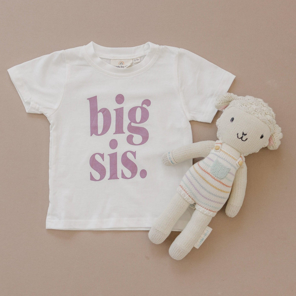 Big Sis T-Shirt: Purple Lettering, Sister Announcement Outfit - Shop Avnu