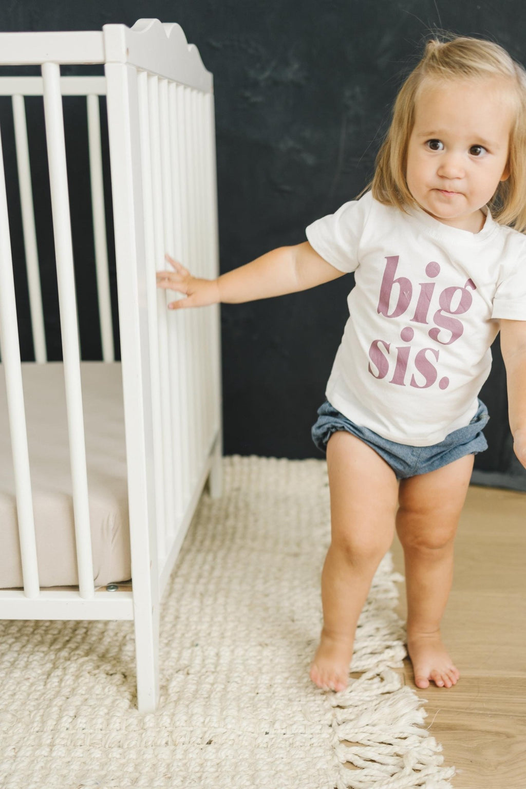 Big Sis T-Shirt: Purple Lettering, Sister Announcement Outfit - Shop Avnu