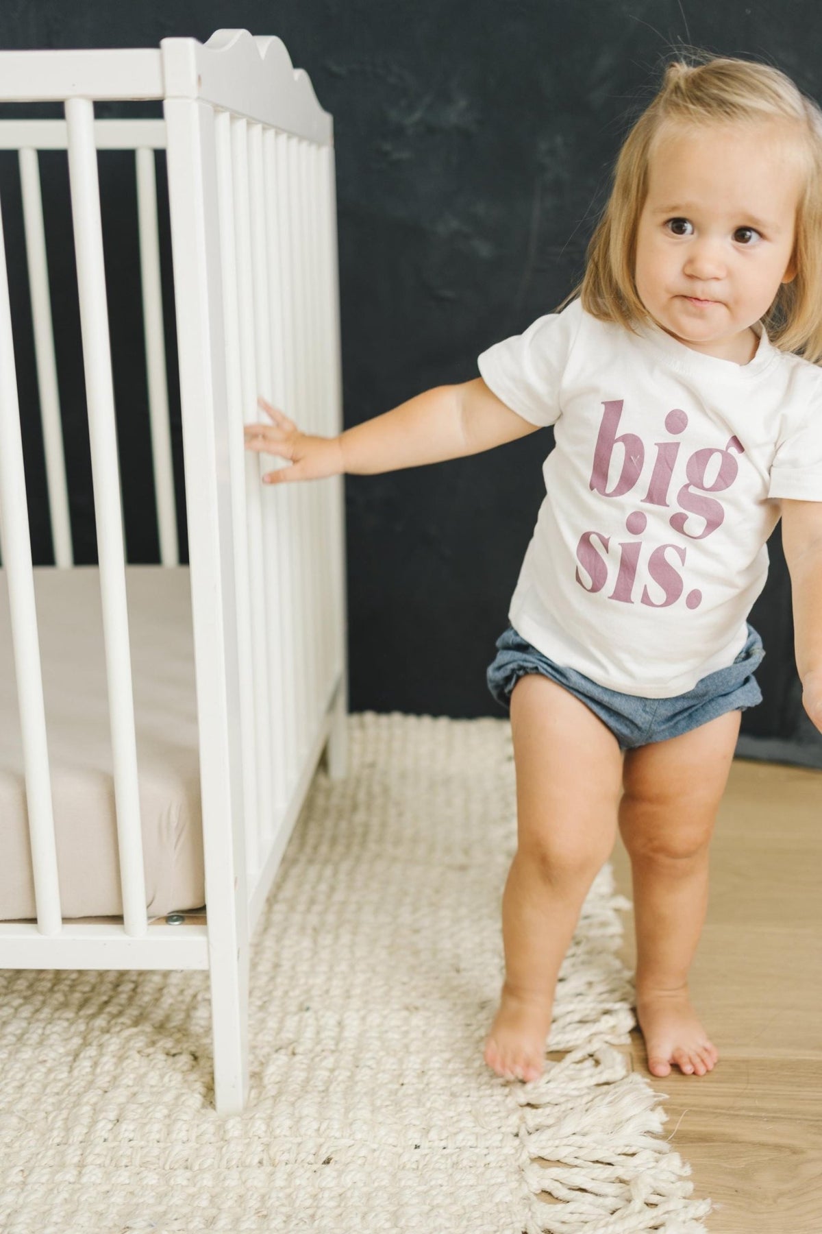 Big Sis T-Shirt: Purple Lettering, Sister Announcement Outfit - Shop Avnu