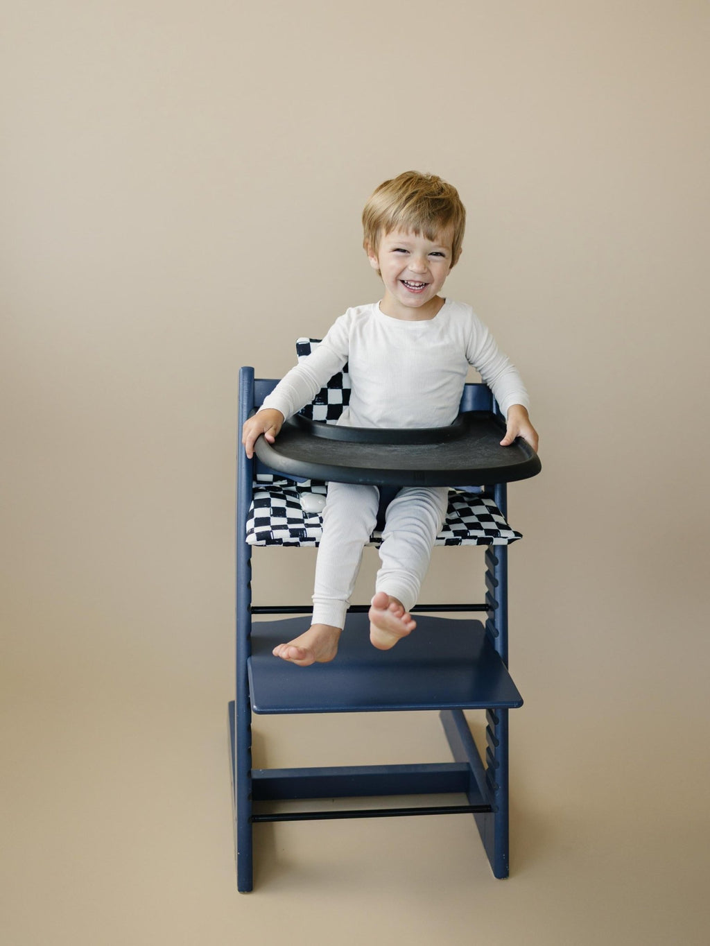 Black & White Checkered Highchair Cushion - Wipeable Stokke Tripp Trapp Cover - Shop Avnu