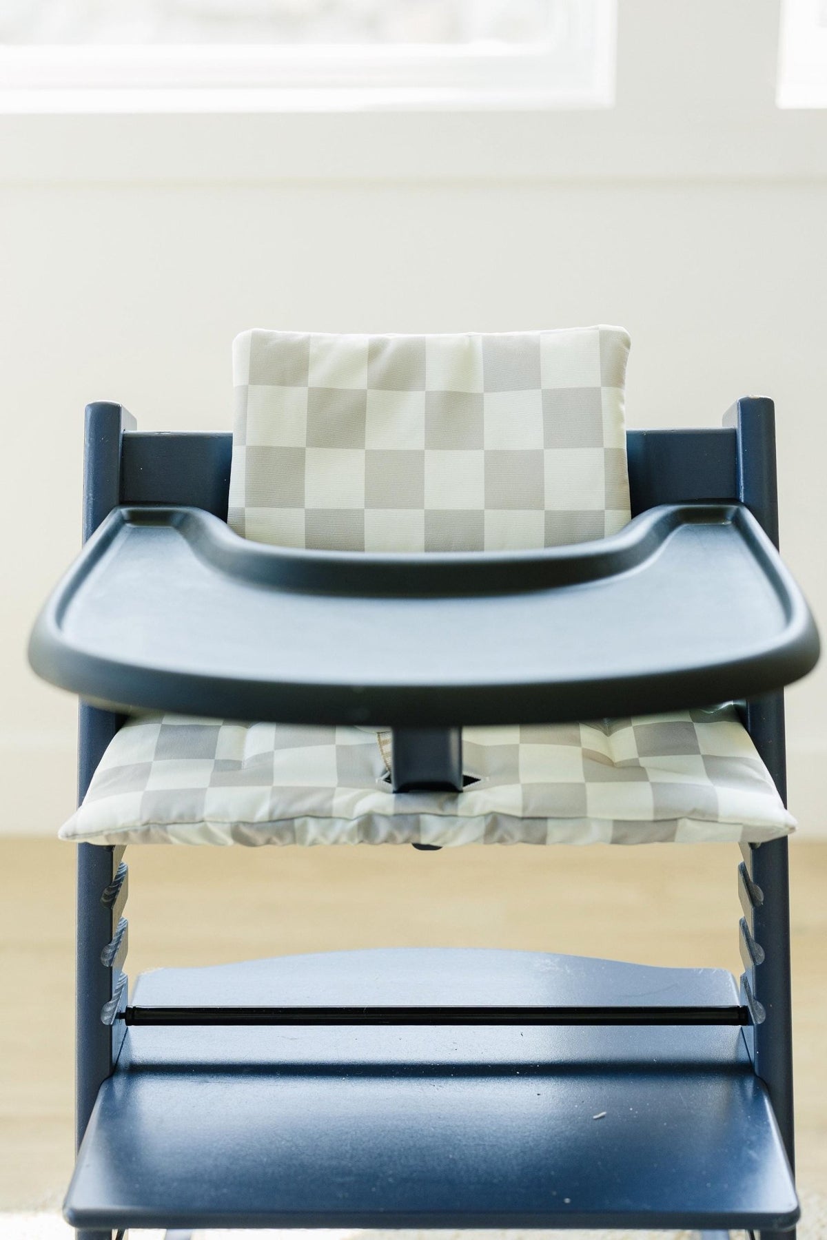 Wipeable Highchair Cushion for Stokke Tripp Trapp: Neutral Checkered Cover - Shop Avnu