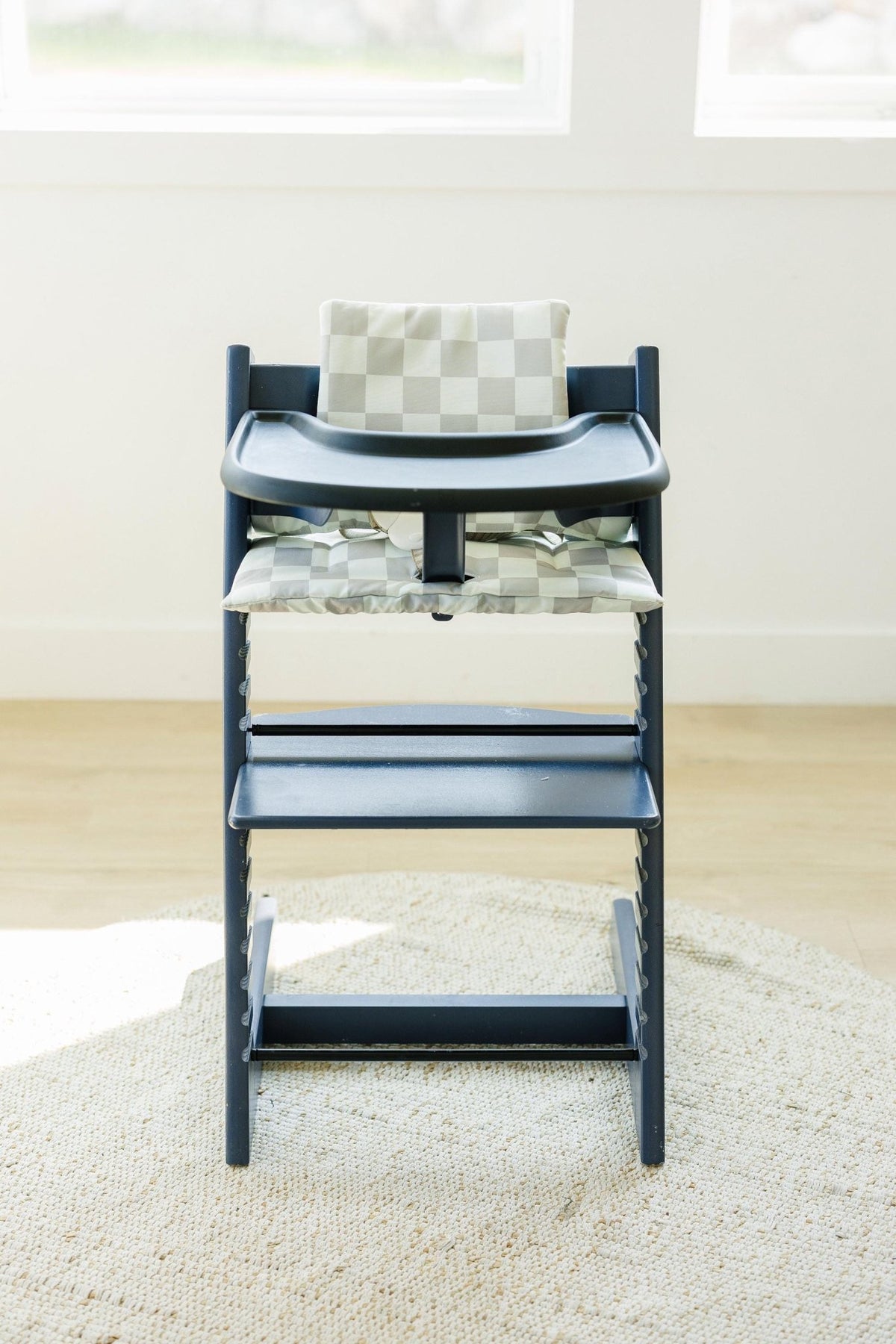 Wipeable Highchair Cushion for Stokke Tripp Trapp: Neutral Checkered Cover - Shop Avnu