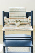 Multi Stripe Stokke Tripp Trapp Seat Cushion - Wipeable Cover - Baby Highchair Accessories - Neutral Stripes - Shop Avnu
