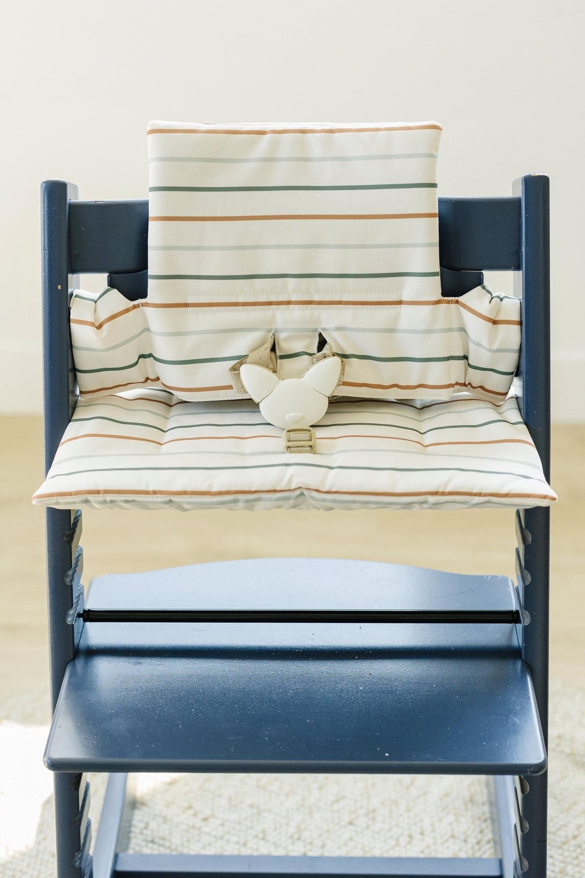 Multi Stripe Stokke Tripp Trapp Seat Cushion - Wipeable Cover - Baby Highchair Accessories - Neutral Stripes - Shop Avnu