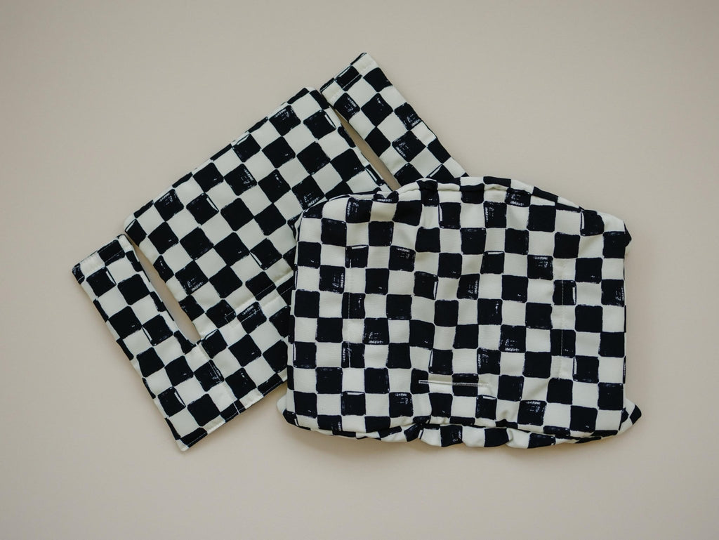 Black & White Checkered Highchair Cushion - Wipeable Stokke Tripp Trapp Cover - Shop Avnu