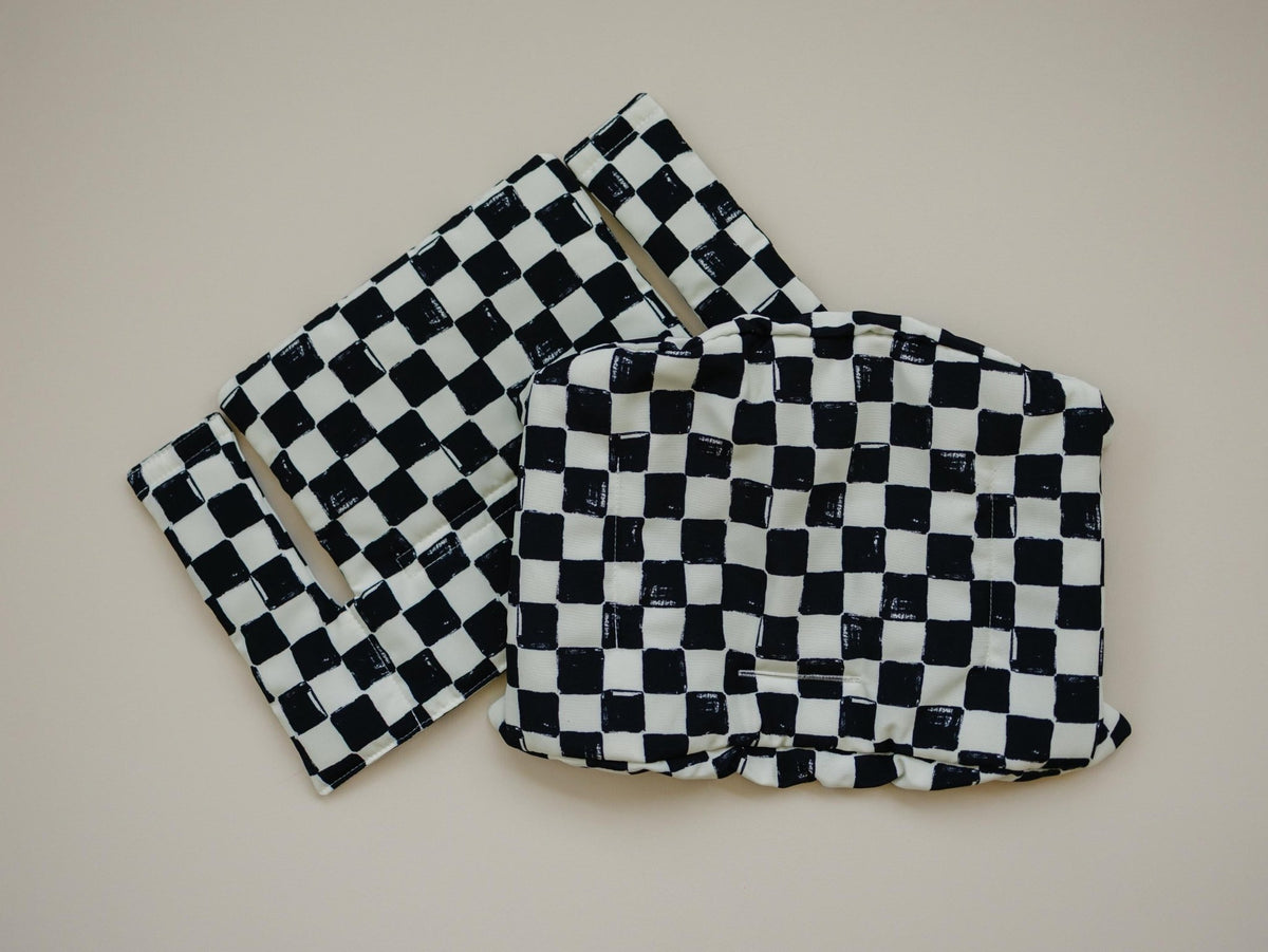 Black & White Checkered Highchair Cushion - Wipeable Stokke Tripp Trapp Cover - Shop Avnu