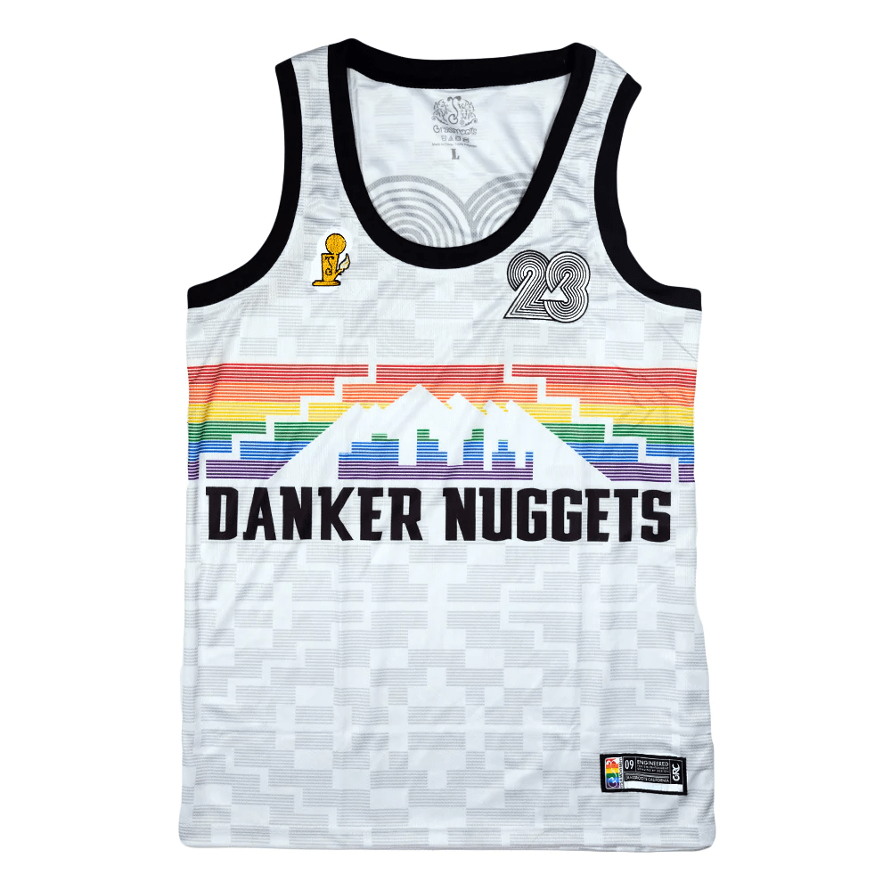 Danker Nuggets Pyramid White Jersey - Shop Avnu