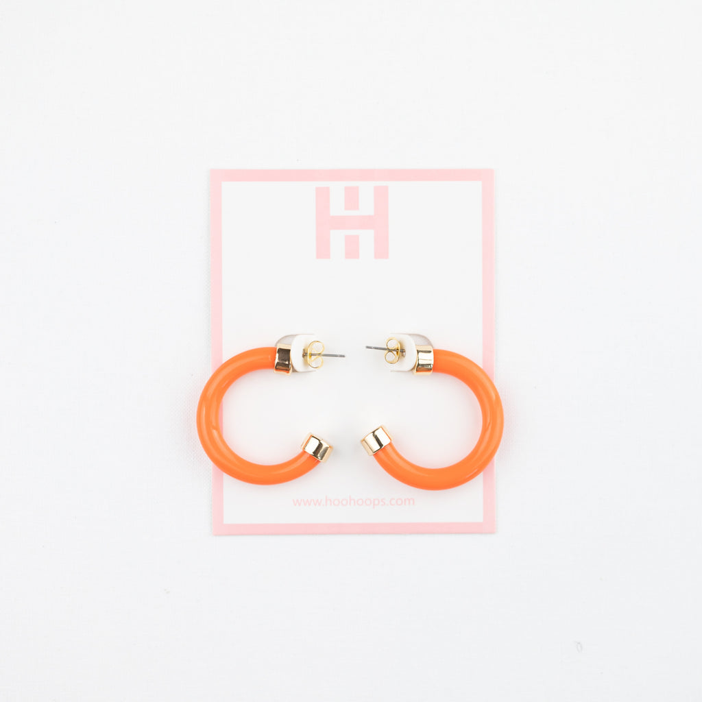 Orange Mini Hoop Earrings