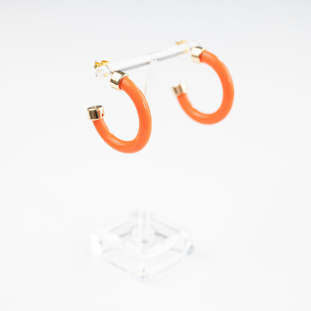 Orange Mini Hoop Earrings