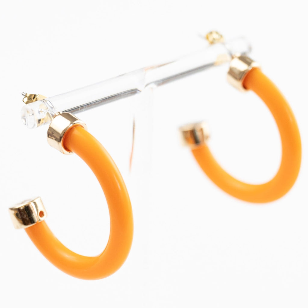 Bright Orange Mini Hoop Earrings - Shop Avnu