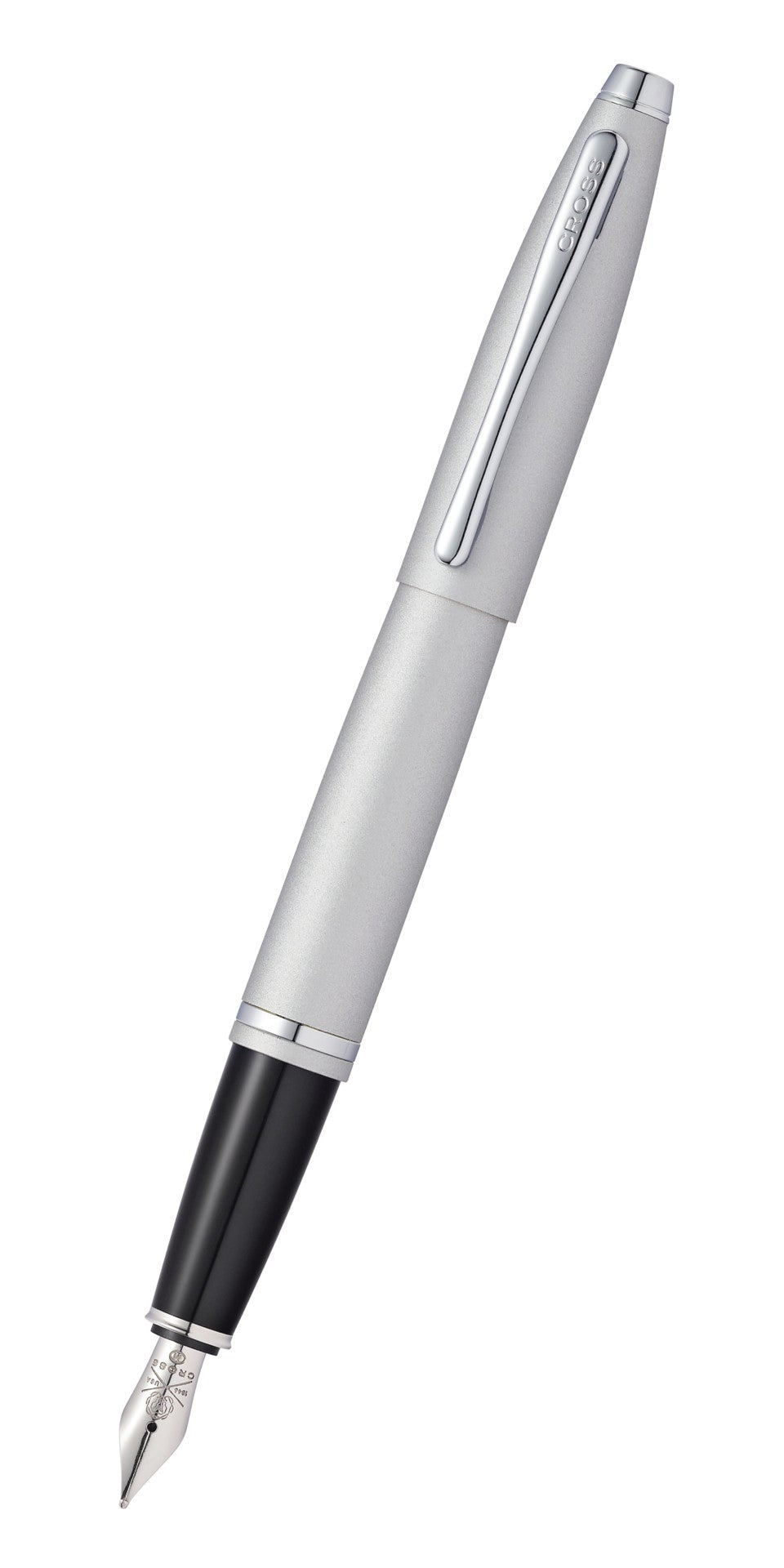 Calais™ Satin Chrome Stainless Steel Fine Nib Fountain Pen