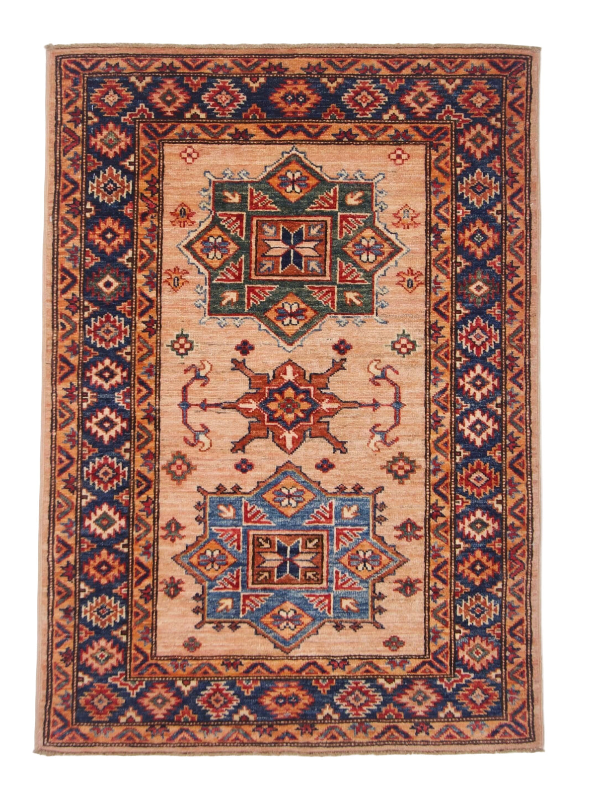 Super Kazak (2'10"x4'00") adobe/navy